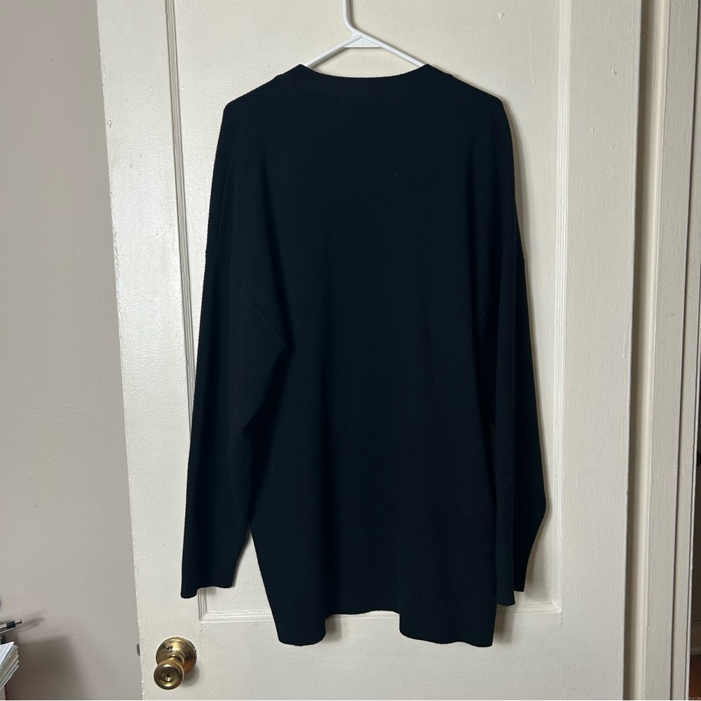 Zara Solid Black Oversized Open Front Cardigan Wo… - image 6